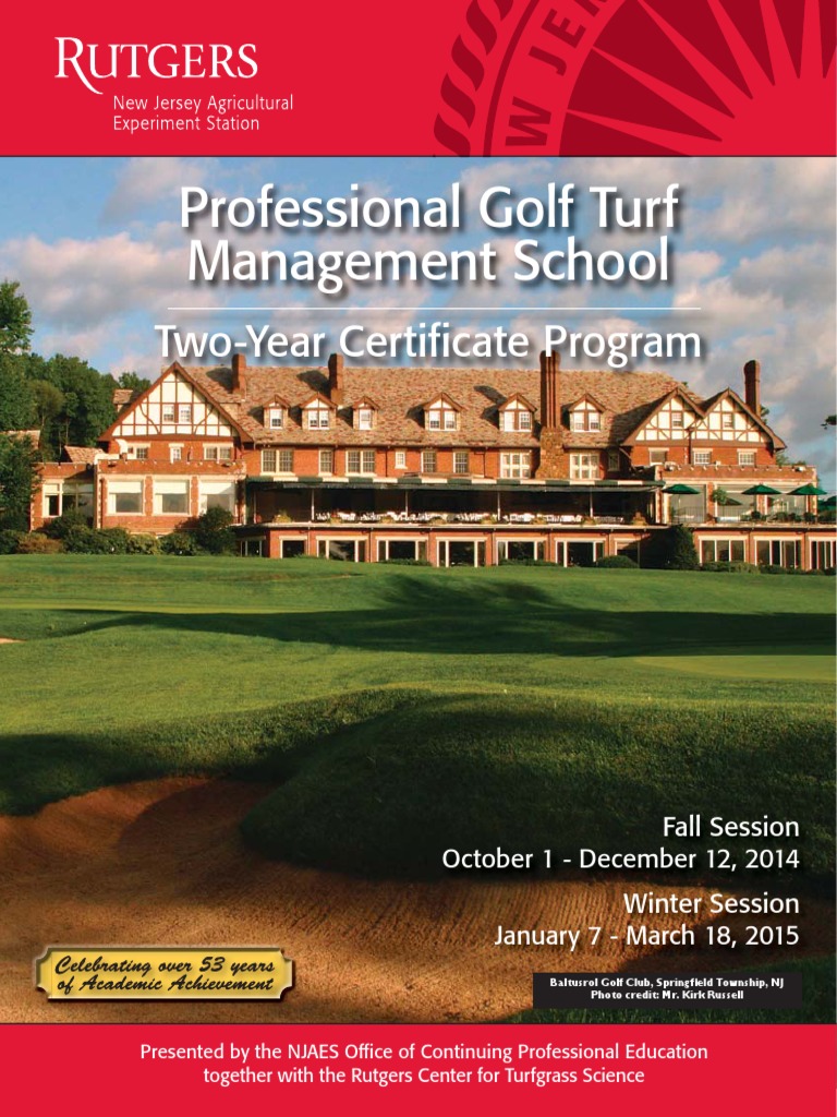 Rutgers Professional Golf Turf Management School Two Year Certificate