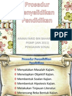 Prosedur Penyelidikan Pendidikan