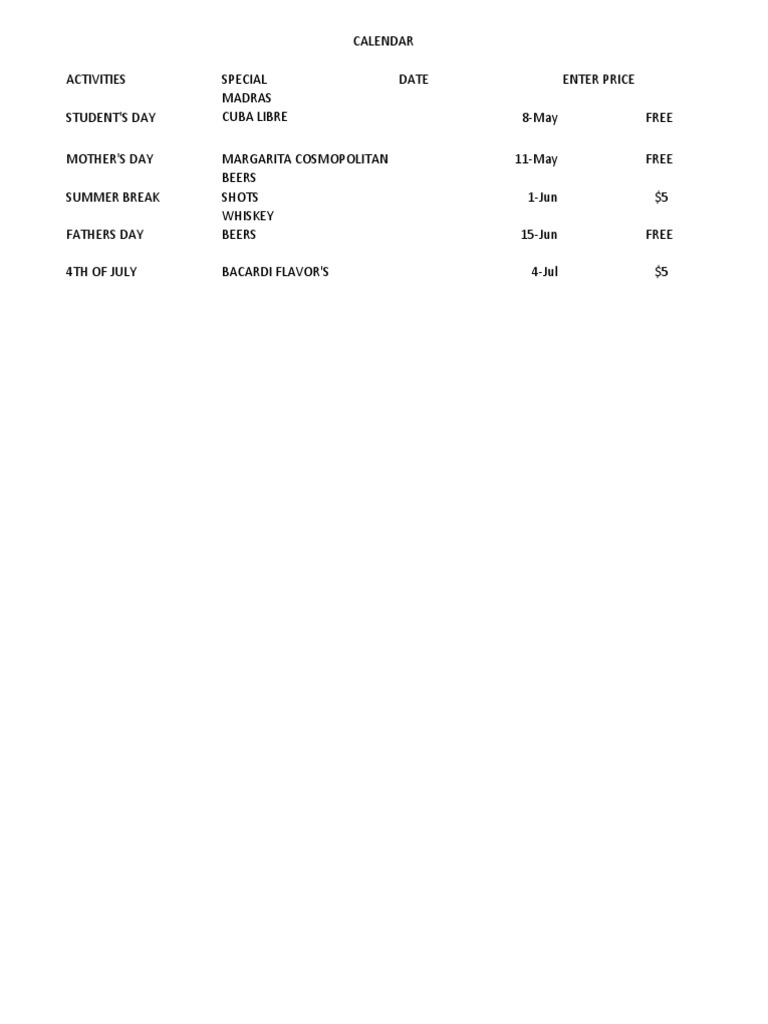 Calendar | PDF