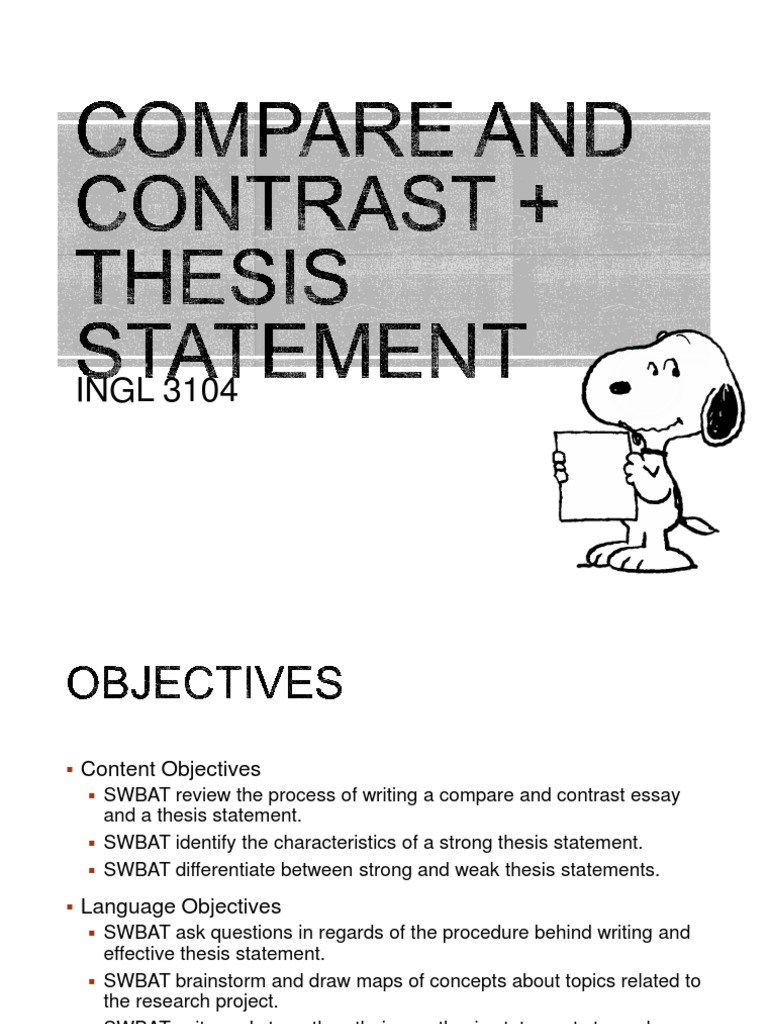 Compare and Contrast +thesis Statement | PDF | Essays | Thesis