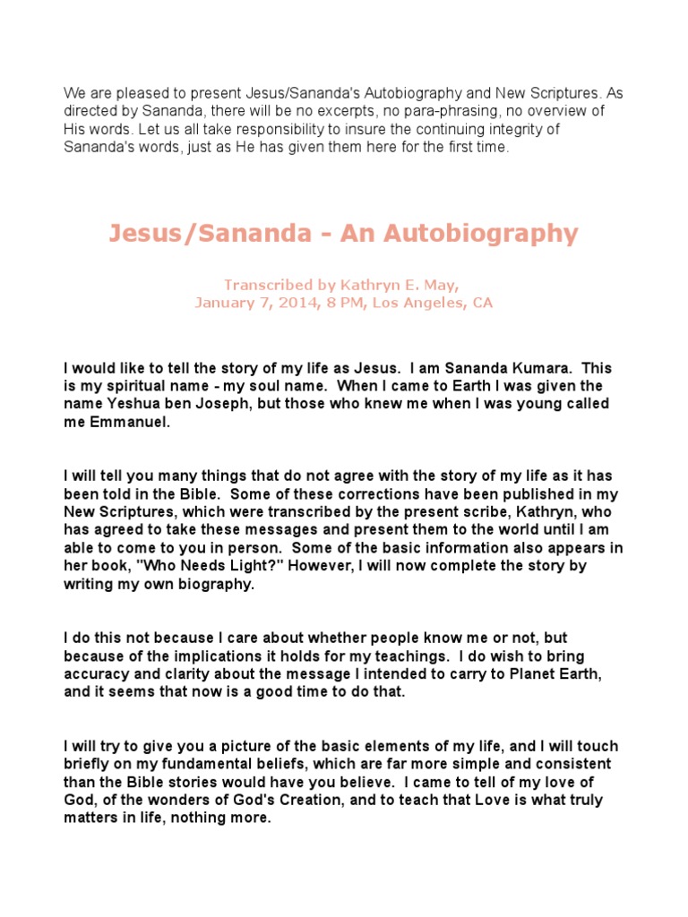 Jesus My Autobiography Pdf – Life of st Teresa of Avila – FNVV