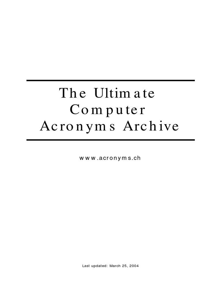 Acronyms, PDF, Operating System