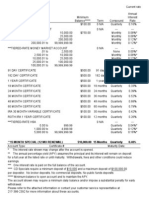 Rate Sheet