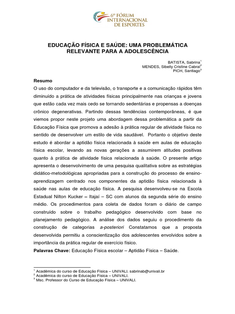 Texto Ed. Fisica | Download grátis PDF | Flexibilidade (anatomia ...