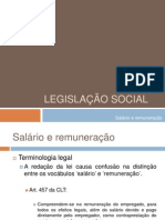 Aula 4 - Legislação Social - Salário e Remuneração
