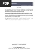 Comunicado sobre convocatoria no oficial a prácticas profesionales