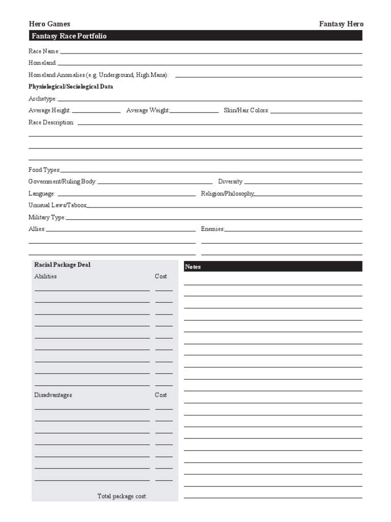 Fantasy Race | PDF