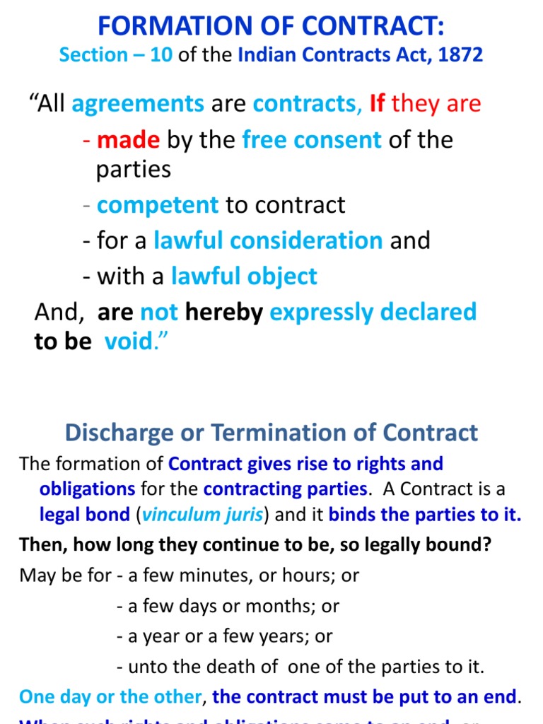 agreements contracts, free consent competent lawful consideration