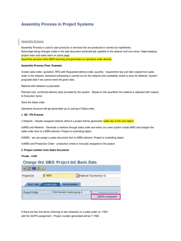 Assembly Process in Project Systems | PDF | Database Transaction ...