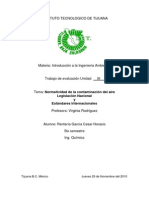 Normatividad de La Contaminación Del Aire. Legislación Nacional. Estándares Internacionales