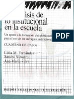 El Analisis de Lo Institucional en La Escuela