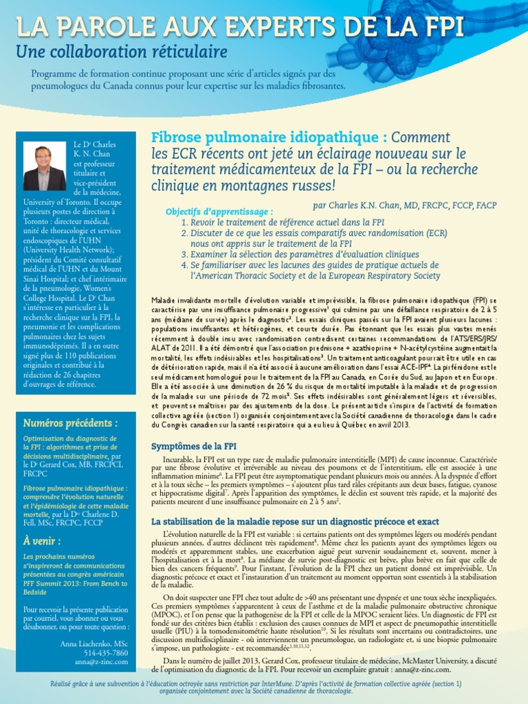 Une Collaboration Réticulaire: Fibrose Pulmonaire Idiopathique | PDF ...
