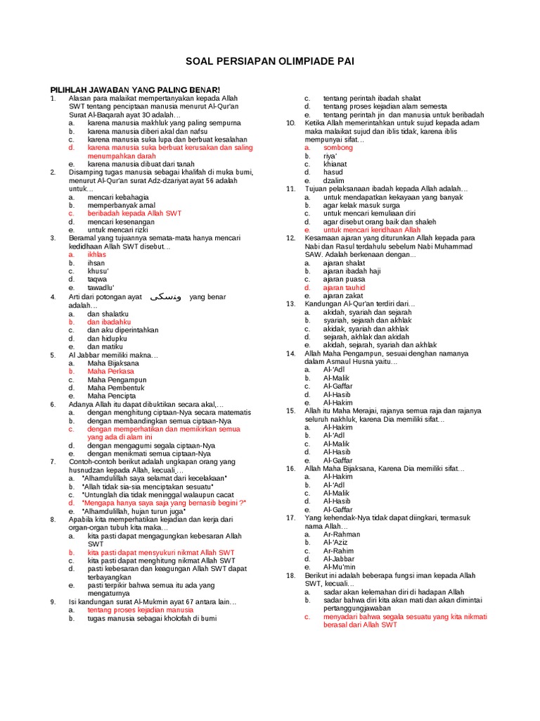 40+ Soal tes masuk kuliah jurusan pai ideas