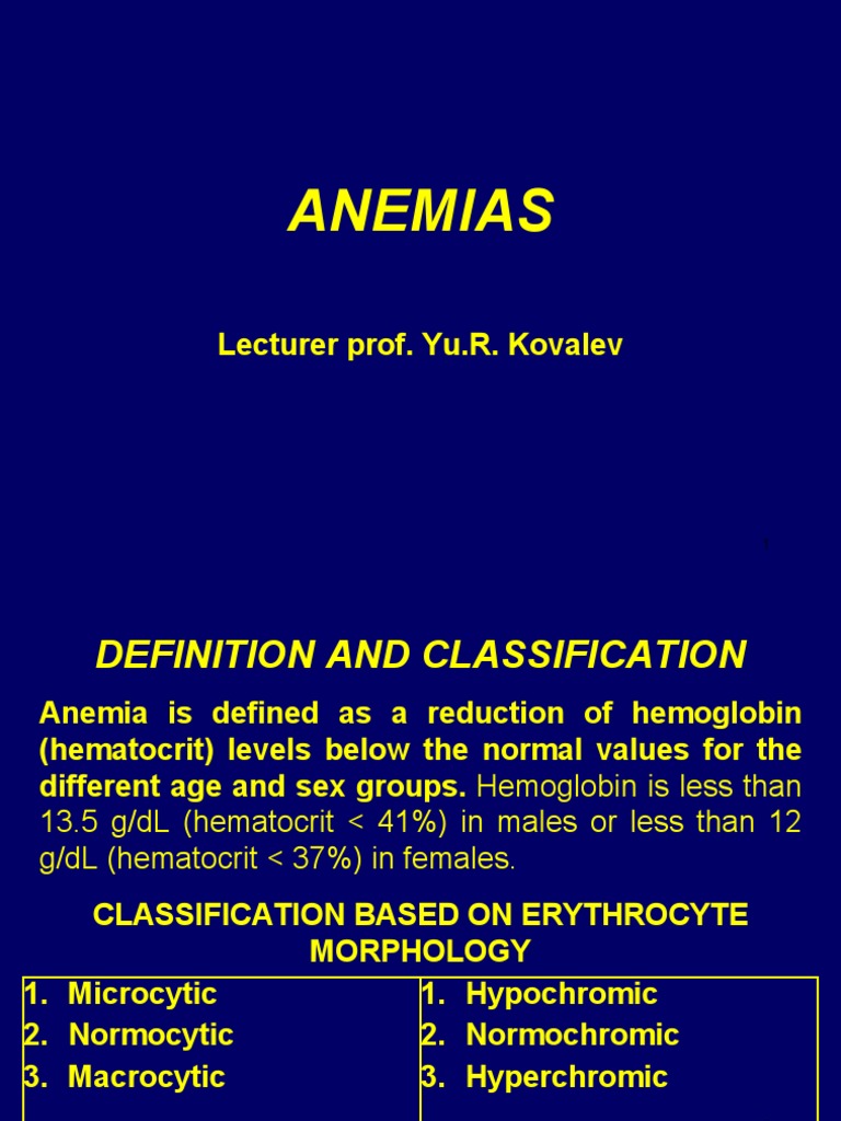 Morphological Classification of Anemia | PDF | Anemia | Vitamin B12