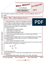 Devoir de Synthèse N°3 - Sciences Physiques - Bac Informatique (2012-2013) MR Daghsni Sahbi