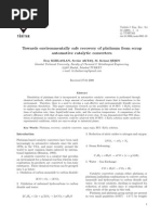 Download Safe Recovery of Platinum From Scrap AUTO CATALYTIC CONVERTER by AFLAC  SN22392535 doc pdf