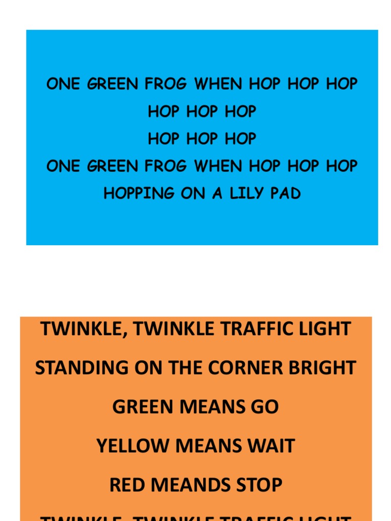 One Green Frog When Hop Hop Hop Hop Hop Hop Hop Hop Hop One Green Frog ...