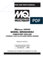 Manual de Partes y Operacion Rodillo Compacatdor Tanden Mikasa MRH-800DS2 Motor Diesel Yanmar