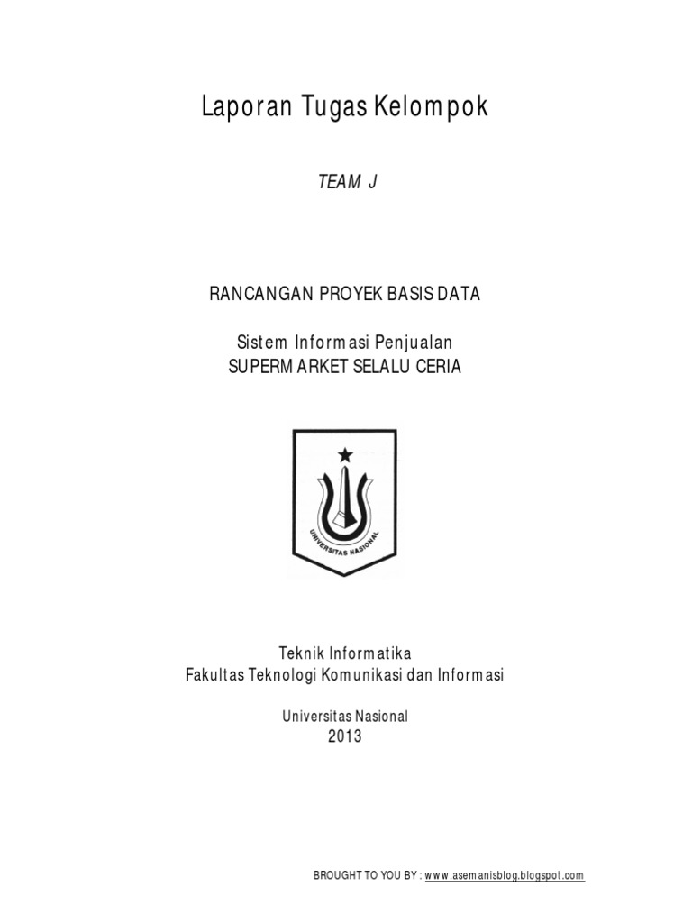 Contoh Perancangan Basis Data Dan Erd Sederhana