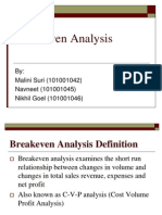 Break Even Analysis