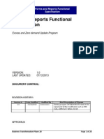 Forms and Reports Functional Specification for Excess and Zero Demand Update