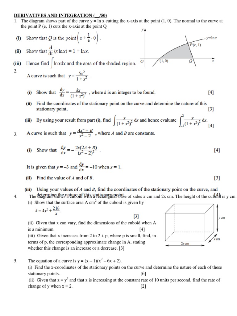 Derivatives and Integration | PDF