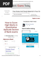 Download How to Score High Marks in Quantitative Aptitude Section of Bank Exams _ Bank Exams Today by Desperado Manogaran M SN223983005 doc pdf