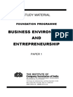 Study Material - Business Environment & Entrepreneurship