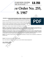 Executive Order No. 255, S. 1987: Top Ece Review Center