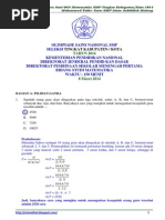 Soal Dan Pembahasan Osn Matematika Smp Tingkat Kota 2014 Bagian A