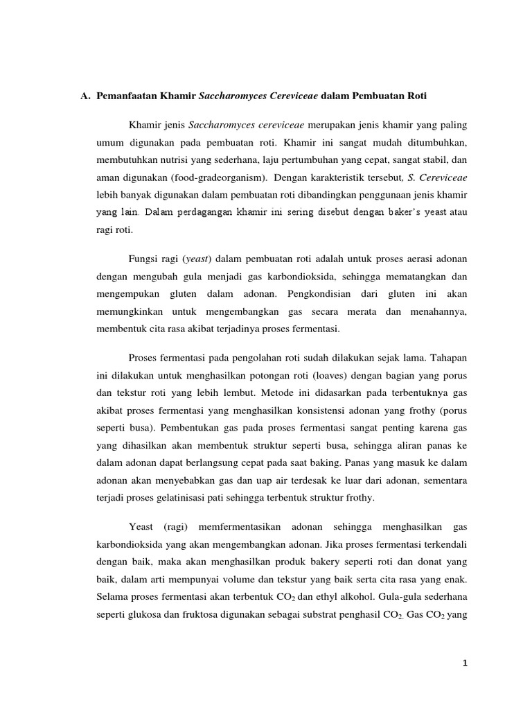 Peran Saccharomyces cerevisiae dalam Roti | PDF | Teknologi & Rekayasa