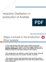 Reactive Distillation in Production of Acetate