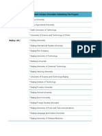 Chinese Universities List