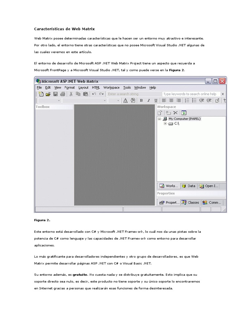 Características de Microsoft Web Matrix | PDF | Páginas del servidor ...