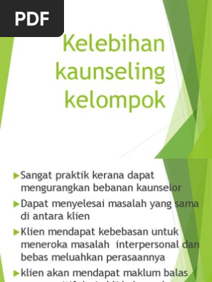 Kelebihan Kelemahan Kaunseling Kelompok Pdf