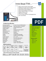 Ultrasonic Thickness Gauge TT100: Technical Specifications