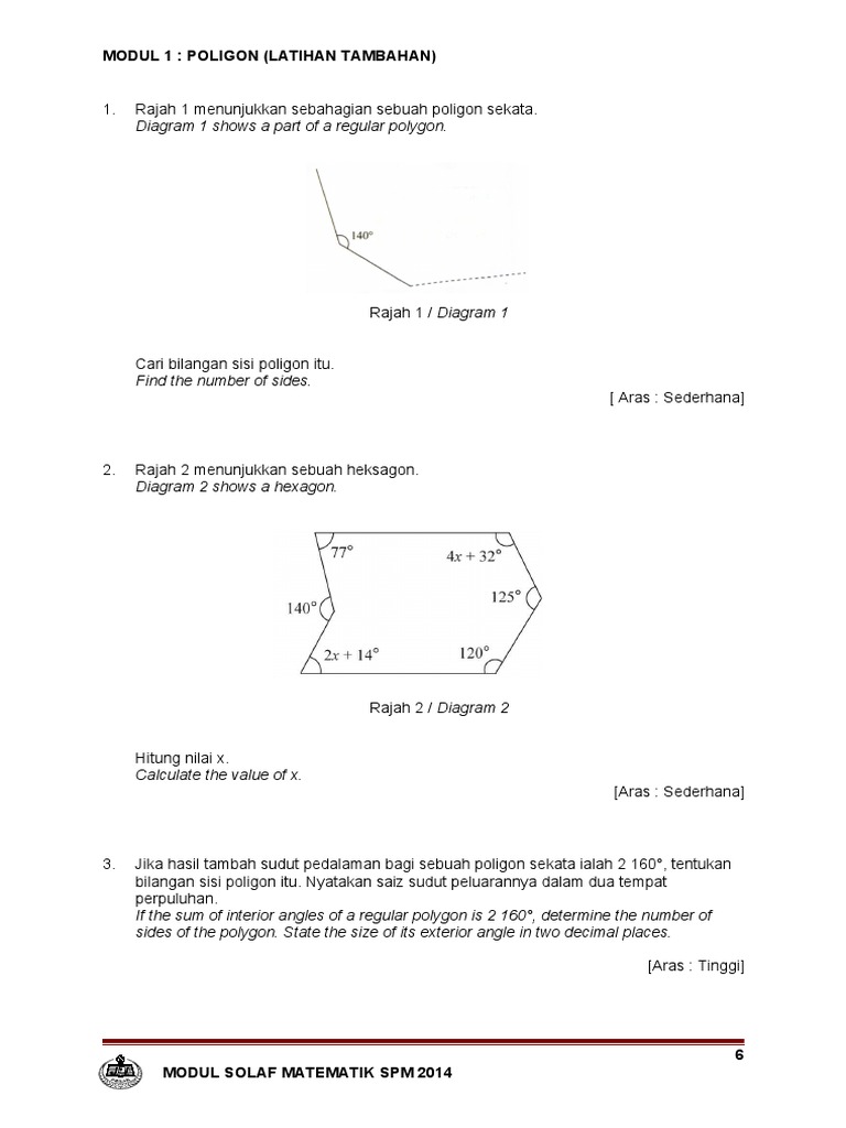 Modul 1 Poligon Latihan Tambahan | PDF