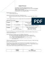 Subject Pronouns Notes