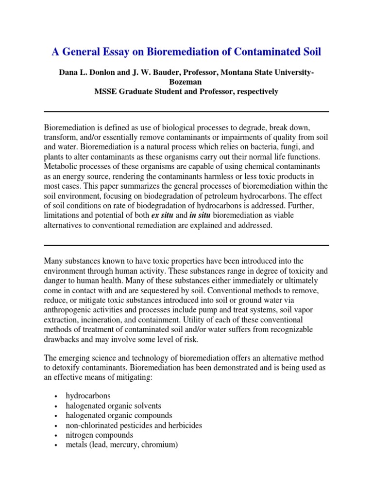 Bioremediation of soil research paper image
