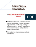 ORGANIZACIJA PREDUZEĆA Prezentacija