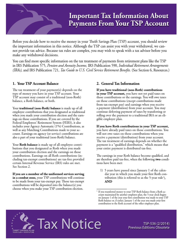 tsp536 Individual Retirement Account Withholding Tax