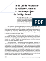 Em Defesa Da Lei de Responsabilidade Político-Criminal