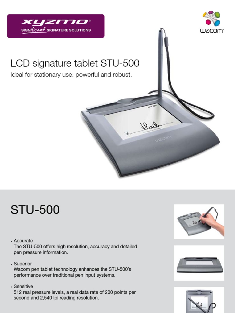 Wacom STU-500 Tablet | PDF | Liquid Crystal Display | Point Of Sale