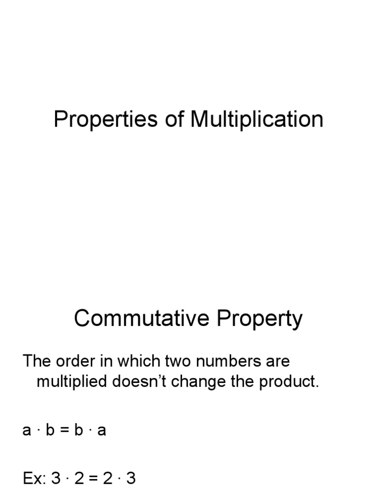 Properties of Multiplication | PDF, image size:768x1024