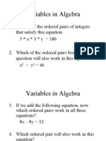 Variables in Algebra Lesson1