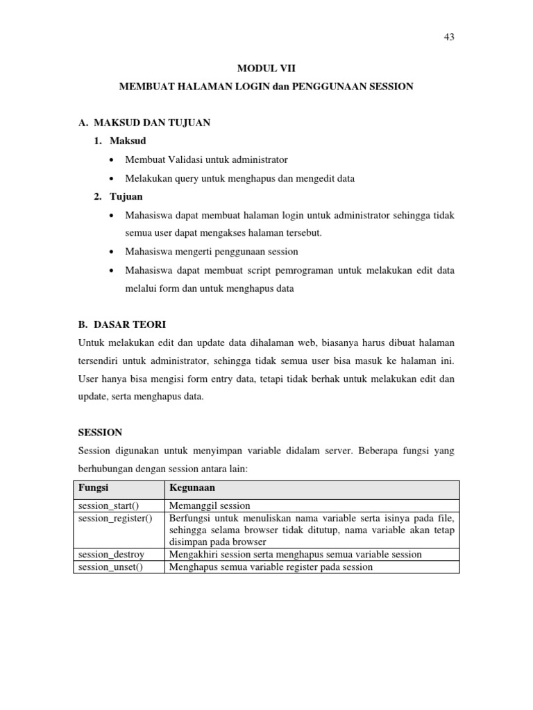 Modul Membuat Halaman Login | PDF