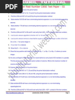 10th Real Numbers Test Paper-2by Jsunil