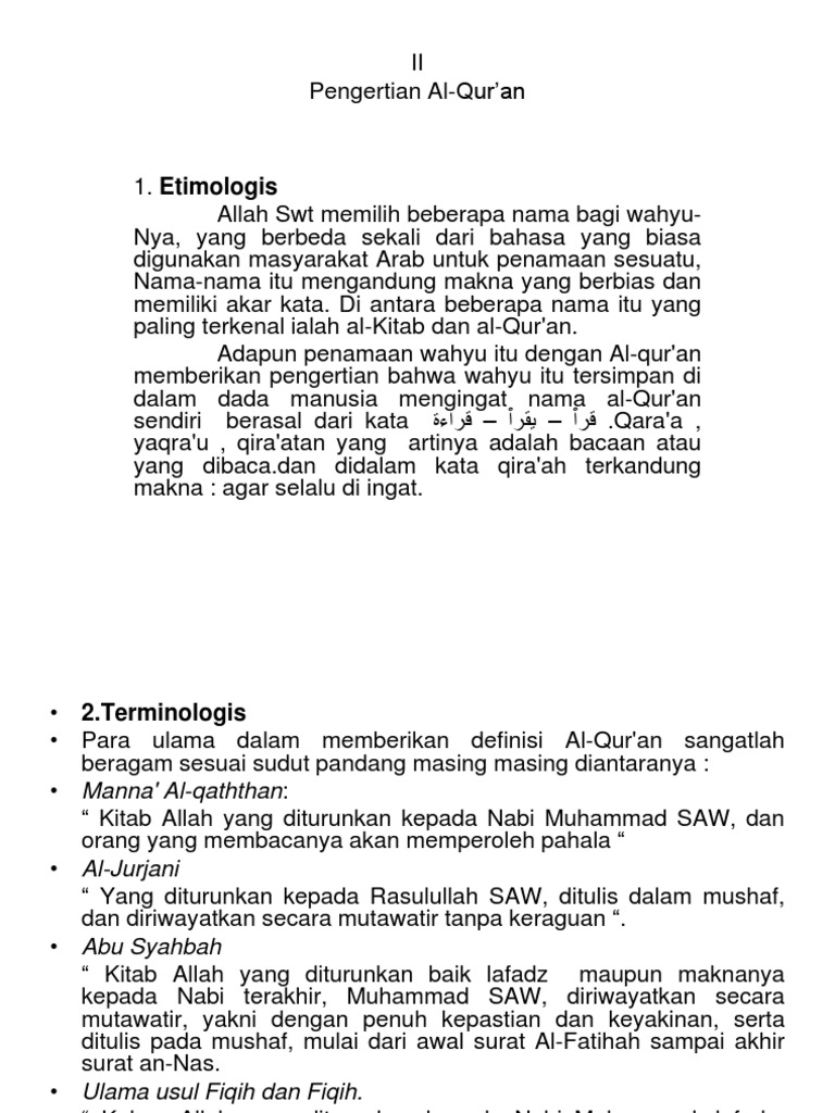 Definisi Al-quran - englshpolo