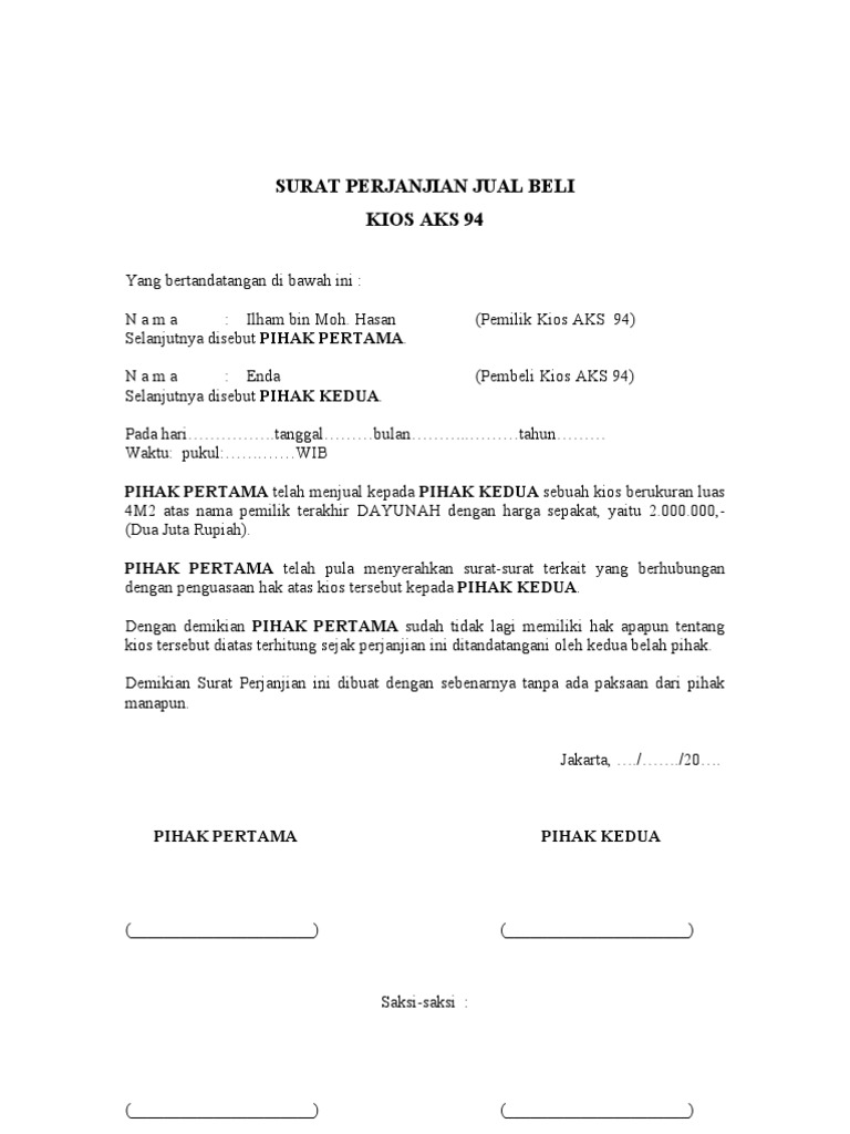 Download 65+ Contoh Surat Surat Jual Beli Terbaru Gratis