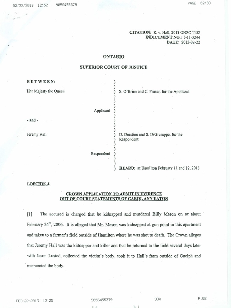 Ontario Superior Court of Justice